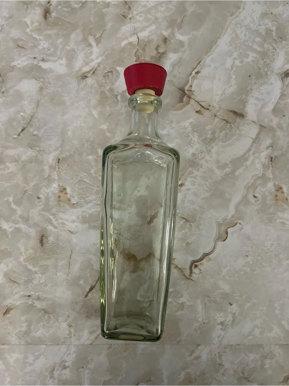 Spirits & Spice Glass Oil/Vinegar Bottle Set, Clear with Red Stopper 750 ML